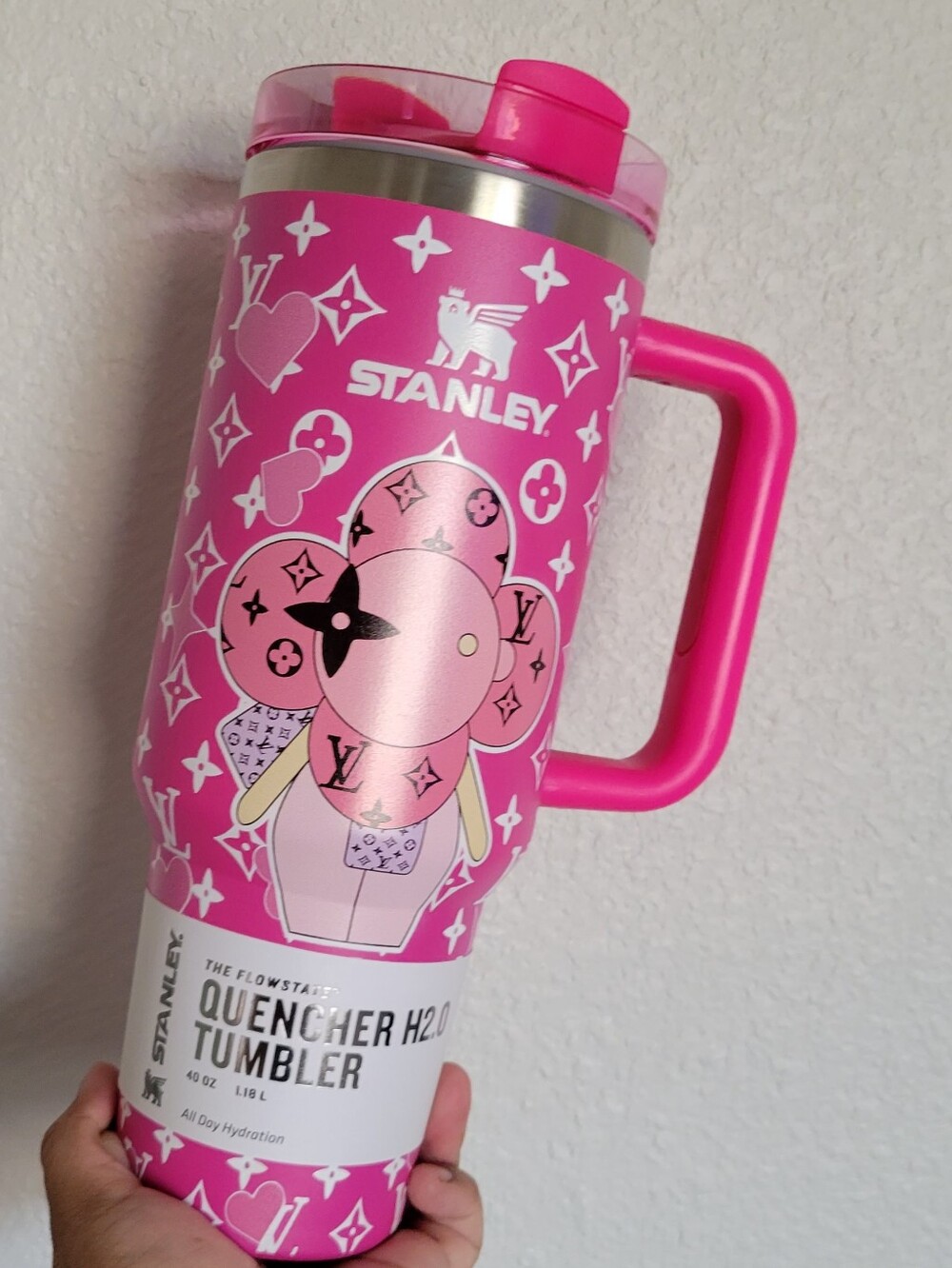 Stanley Pink Graphic Quencher Tumbler with Bold Handle